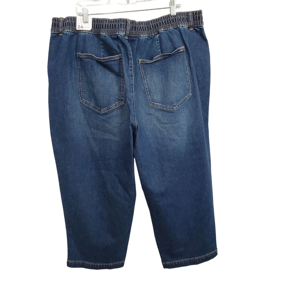Lane Bryant Sz 24 Jeans Capris Mid Rise Boyfriend Denim Stretch Casual Pants NEW - Picture 2 of 14